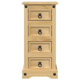 ZNTS Bedside Cabinet Corona 35x32.5x74 cm Solid Wood Pine 4005654