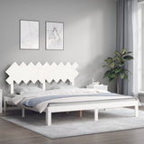Bed Frame without Mattress White Super King Size Solid Wood Pine 3193742