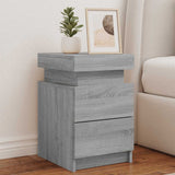 Bedside Cabinets with LED Lights 2 pcs Grey Sonoma 35x39x55 cm 836760