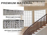 Modern Crystal Ceiling Light Square Crystal Chandelier for Living Room, Dining Room, Hall, E14 Base, T3398P343180