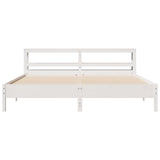 Bed Frame without Mattress White 200x200 cm Solid Wood Pine 3306136