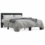 Bed Frame Black Engineered wood, Metal Double Durable Bed Frame 3280197