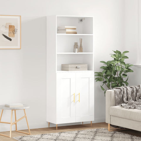 Highboard White 69.5x34x180 cm Engineered Wood 3189941