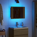 ZNTS LED Mirror Cabinet Sonoma Oak 60x12x45 cm Engineered Wood 849641