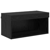 TV Cabinet with LED Strip Lights 8 pcs Black Oak Glass 3402940