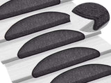 Stair Mats 15 pcs 56x17x3 cm Anthracite Half Round 133876