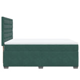 Box Spring Bed with Mattress Dark Green 140x190 cm Velvet 3290921