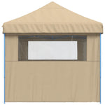 ZNTS Foldable Party Tent Pop-Up with 3 Sidewalls Beige 4004943