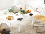 Extendable Dining Table, 120-160 x 70cm Rectangular Kitchen Table for Small Spaces, Seats 4-6 T3398P344145