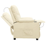 Recliner Chair Cream Faux Leather 339125