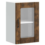 Kitchen Wall Cabinet with Glass Door Lucca Smoked Oak 853772