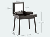 Dressing Table with Flip-up Mirror, Makeup Desk with 2 Drawers, Vanity Table Writing Desk for T3398P344248