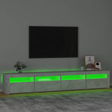 TV Cabinet with LED Lights Concrete Grey 240x35x40 cm 3152765