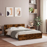 Bed Frame without Mattress Smoked Oak 140x200 cm 3207487