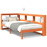 Bookcase Bed without Mattress Wax Brown 90x190 cm Solid Wood Pine 3324340