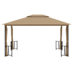 Gazebo with Sidewalls&Double Roofs 3x4 m Taupe 318545