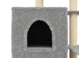 Cat Tree with Sisal Scratching Posts Light Grey 97 cm 172113