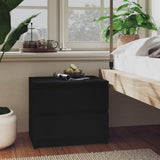 Bed Cabinets 2 pcs Black 50x39x43.5 cm Engineered Wood 806196
