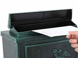 Wall Mounted Mailbox Green 29 x 13 x 41 cm Cast Aluminum 42023496
