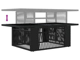 Garden Table Black 100 x 55 x 37 cm PE Rattan and Glass 42035136