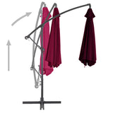 Cantilever Garden Parasol Bordeaux Red Polyester, Metal Large 313754