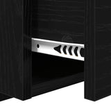Headboard with Cabinet 3 pcs Black Oak Engineered Wood 3416194