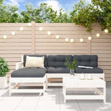 5 Piece Garden Lounge Set White Solid Wood Pine 3186544