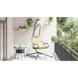 Hanging Egg Chair Folding Beige 94 x 107 x 196.5 cm Steel 42003855