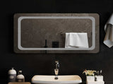 LED Bathroom Mirror Transparent 80 x 50 cm Tempered Glass 42045836
