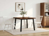 70 x 70 x 75 cm Solid Acacia Wood Dark Brown and Black Square 937481