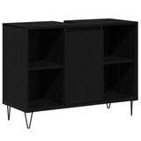 Bathroom Cabinet Black 80 x 33 x 60 cm Engineered Wood 873897