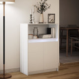 Sideboard with LED White 72x34x100 cm Engineered Wood 852159