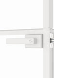 Interior Door White 76x201.5 cm Tempered Glass&Aluminium Slim 153666