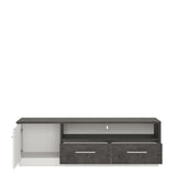 Zingaro 1 door 2 drawer wide TV cabinet in Grey and White 4335267