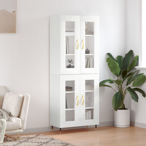Highboard White 69.5x34x180 cm Engineered Wood 3198257