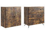 Cabinet Set 2 pcs Smoked Oak 66 x 34.5 x 90 cm Engineered Wood 3416885
