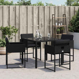 Garden Chairs with Cushions 4 pcs Black Poly Rattan 365001