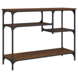 Console Table with Shelves Brown Oak 100x35x75 cm 837786