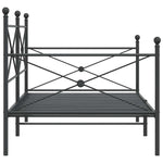 ZNTS Day Bed without Mattress Black 100x200 cm Steel 4104670