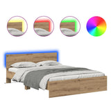 Bed Frame Artisan Oak 160 x 200 cm Engineered Wood 3403614