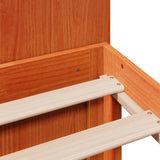 Bookcase Bed without Mattress Wax Brown 150x200 cm King Size Solid Wood Pine 3322725