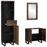 Bathroom Furniture Set 3 pcs Walnut Brown Engineered Wood 3310055