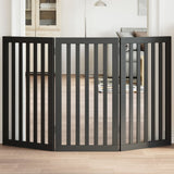 Dog Gate Foldable 3 Panels Black 150 cm Poplar Wood 352254