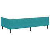 Corner Bed Frame with Headboard Turquoise 90 cm x 200 cm Velvet 42016162