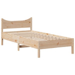 ZNTS Bed Frame without Mattress 100x200 cm Solid Wood Pine 3323314