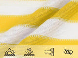 Sunshade Sail 4 x 5 m HDPE Rectangular Yellow and White 42032835