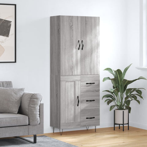 Highboard Grey Sonoma 69.5x34x180 cm Engineered Wood 3198111