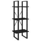 3-Tier Book Cabinet Black 40x30x105 cm Solid Pinewood 806496