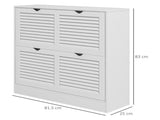 2 Drawers Entryway Shoe Cabinet, Narrow Shoe Storage Cabinet with 2 Flip Drawers, Louvred Door T3398P344136