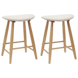 Dining Chairs 2 pcs Natural 46 x 37 x 63 cm Solid Rubber Wood 42020458
